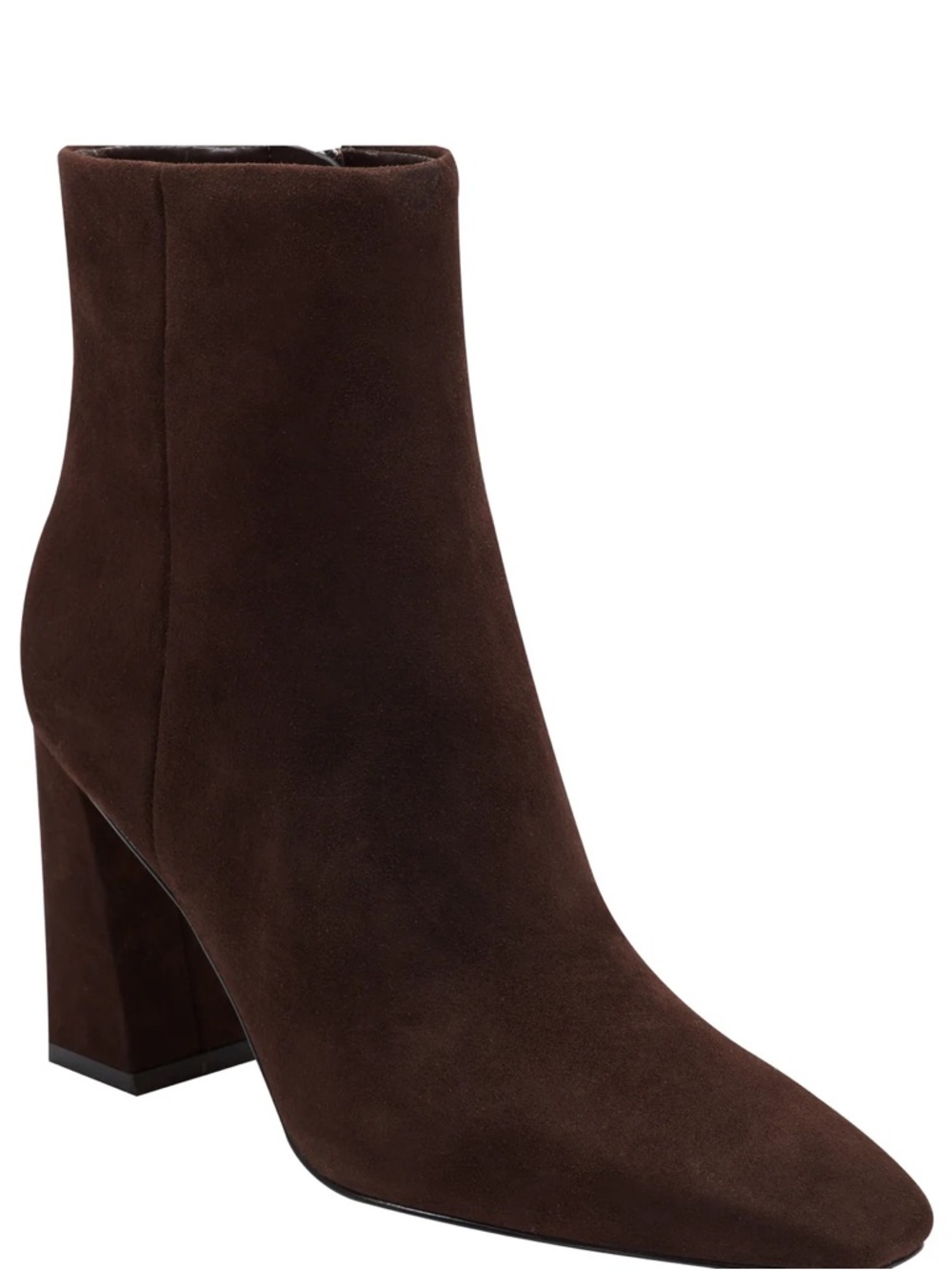 New in box - Marc Fisher Dark Brown Suede Block Heel Ankle Boots